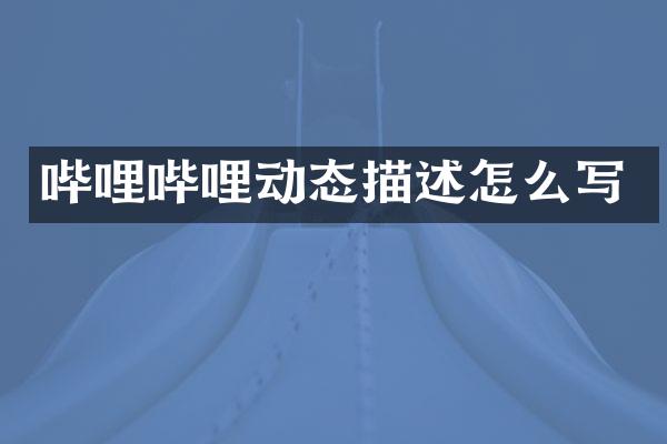 哔哩哔哩动态描述怎么写