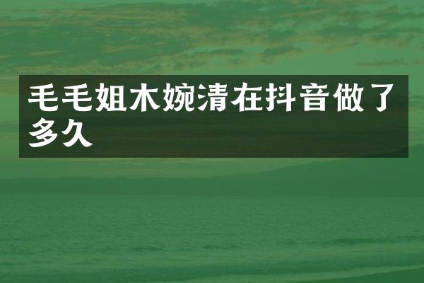 毛毛姐木婉清在抖音做了多久