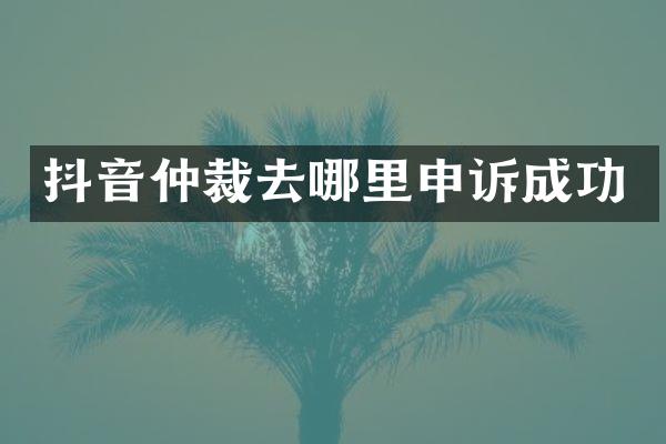抖音仲裁去哪里申诉成功