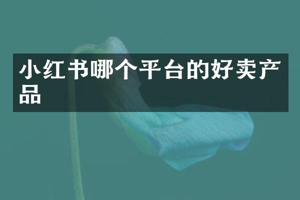 小红书哪个平台的好卖产品