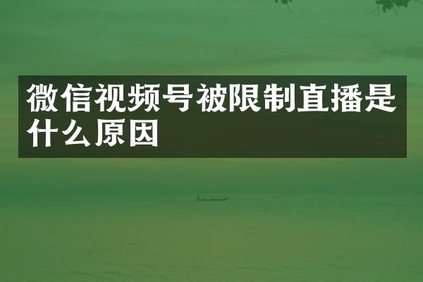 微信视频号被限制直播是什么原因