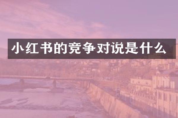 小红书的竞争对说是什么