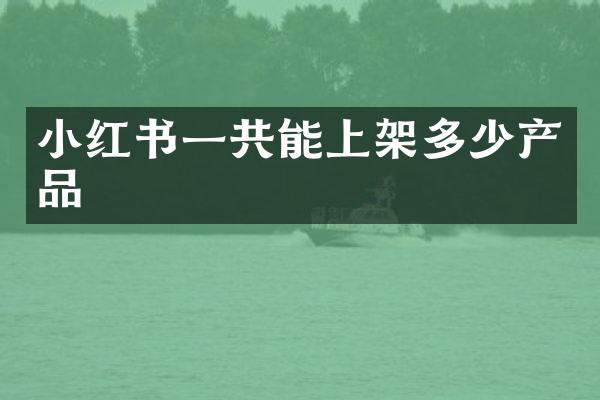 小红书一共能上架多少产品