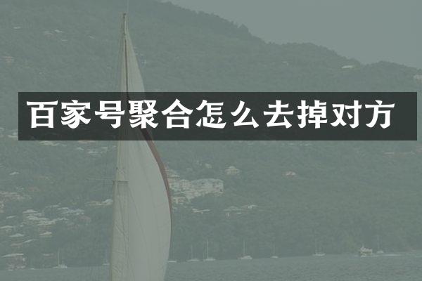 百家号聚合怎么去掉对方