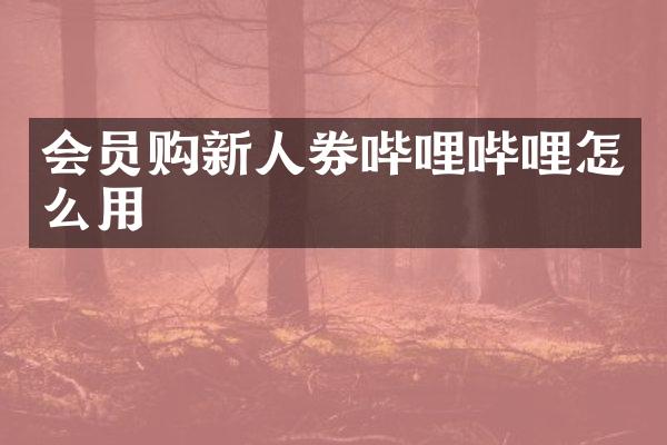 会员购新人券哔哩哔哩怎么用