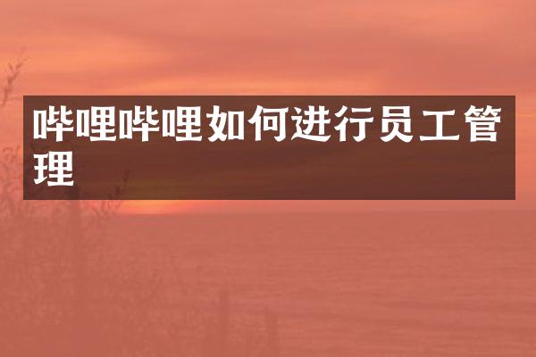 哔哩哔哩如何进行员工管理