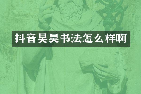 抖音吴昊书法怎么样啊