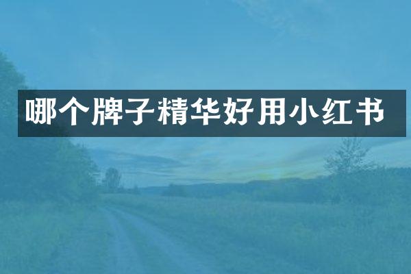 哪个牌子精华好用小红书