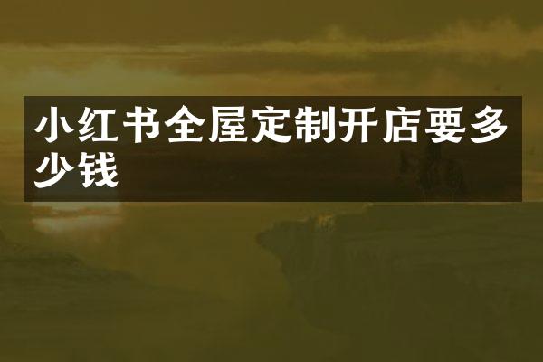 小红书全屋定制开店要多少钱