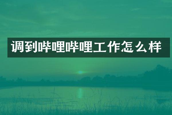 调到哔哩哔哩工作怎么样