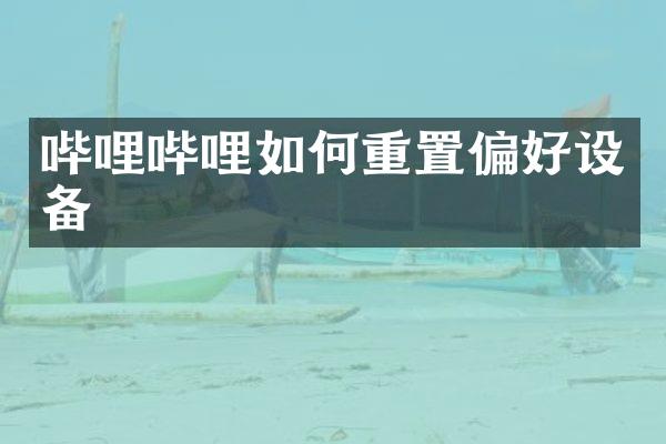 哔哩哔哩如何重置偏好设备