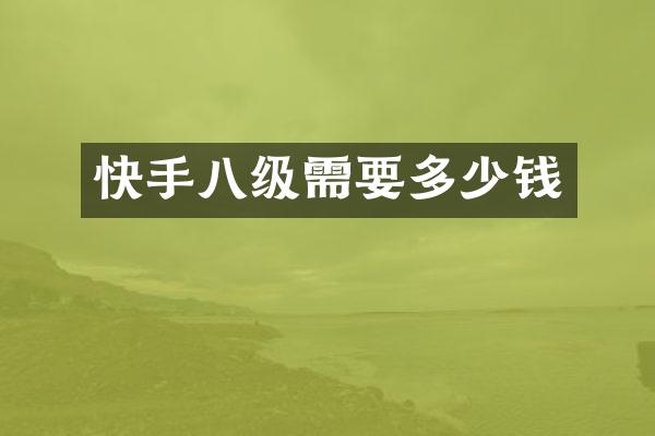 快手八级需要多少钱