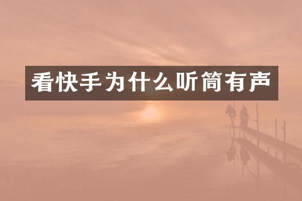 看快手为什么听筒有声