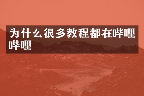 为什么很多教程都在哔哩哔哩