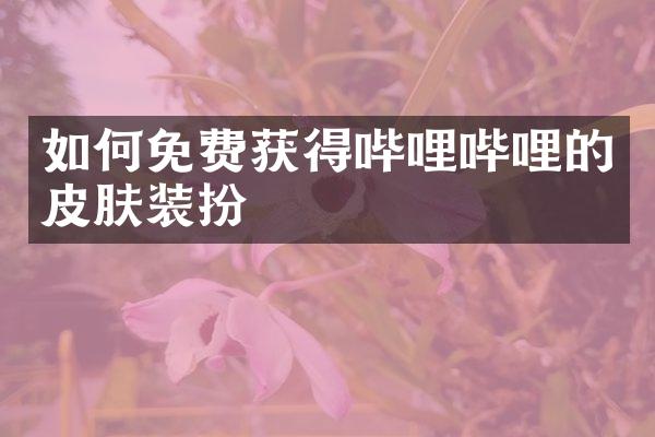如何免费获得哔哩哔哩的皮肤装扮