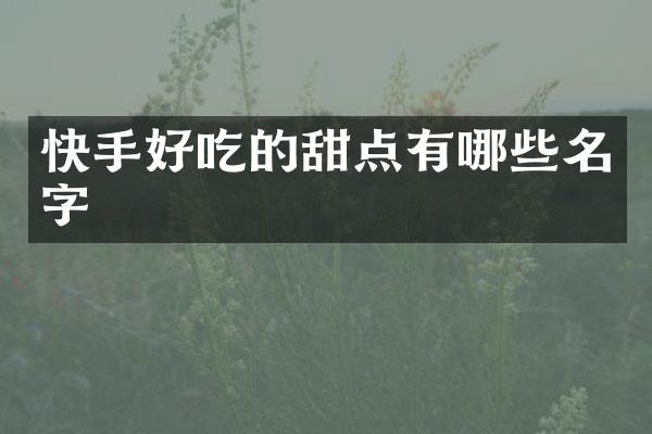 快手好吃的甜点有哪些名字