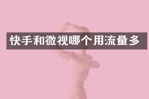 快手和微视哪个用流量多