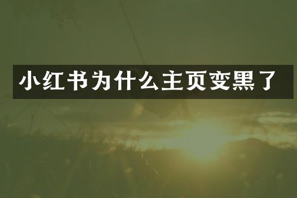 小红书为什么主页变黑了