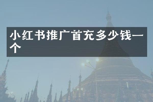 小红书推广首充多少钱一个