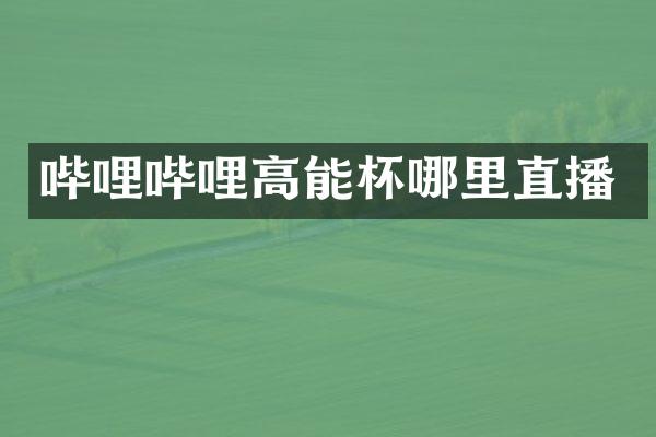 哔哩哔哩高能杯哪里直播