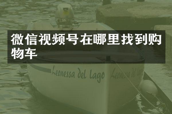 微信视频号在哪里找到购物车