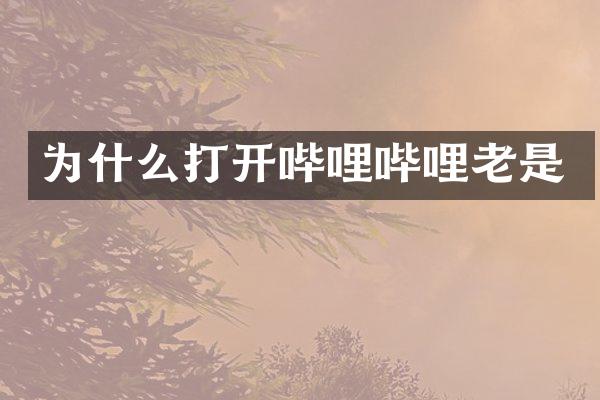 为什么打开哔哩哔哩老是
