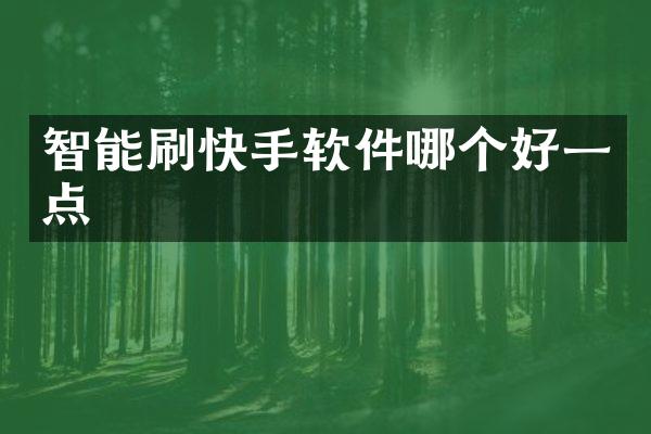 智能刷快手软件哪个好一点
