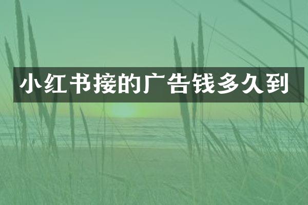 小红书接的广告钱多久到