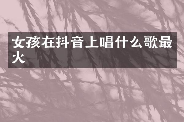 女孩在抖音上唱什么歌最火