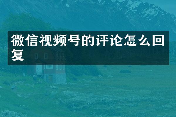 微信视频号的评论怎么回复