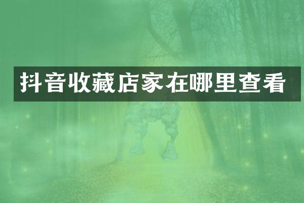 抖音收藏店家在哪里查看