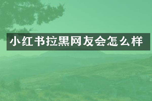 小红书拉黑网友会怎么样
