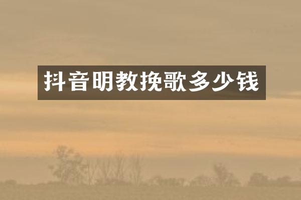 抖音明教挽歌多少钱