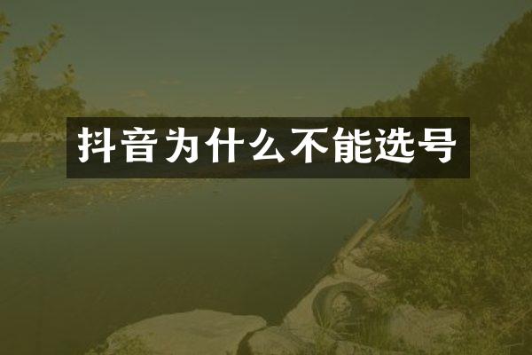 抖音为什么不能选号