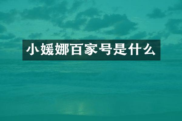 小媛娜百家号是什么