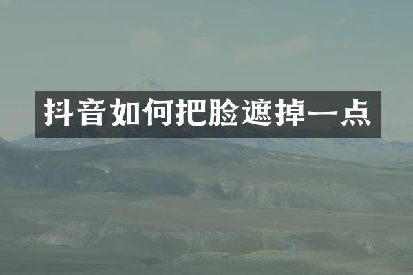 抖音如何把脸遮掉一点