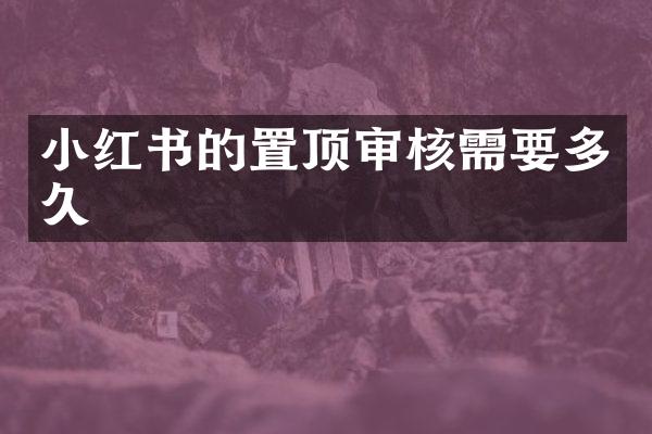 小红书的置顶审核需要多久