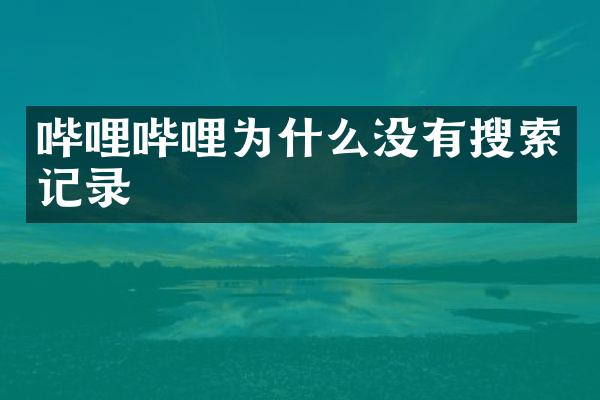 哔哩哔哩为什么没有搜索记录