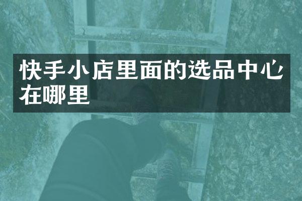 快手小店里面的选品中心在哪里
