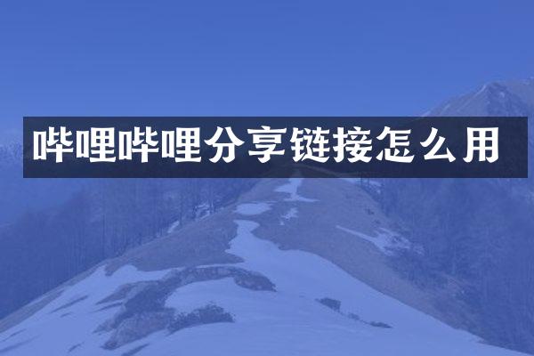 哔哩哔哩分享链接怎么用