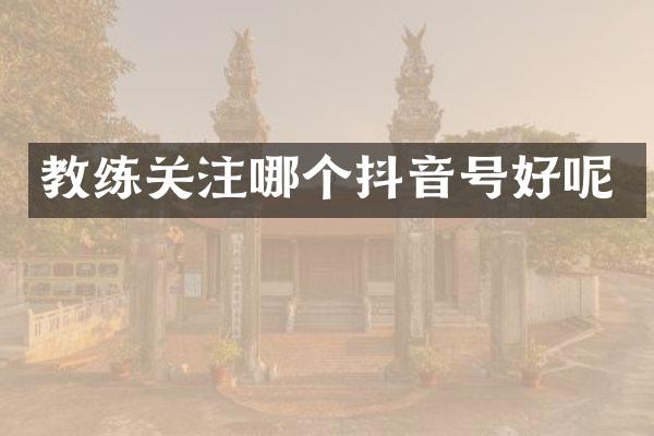 教练关注哪个抖音号好呢