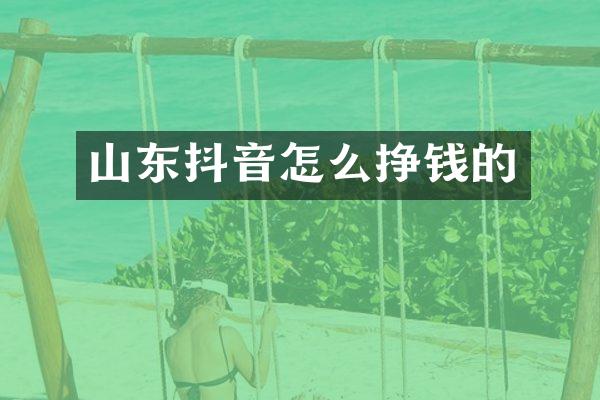 山东抖音怎么挣钱的