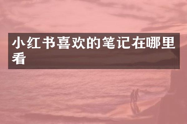 小红书喜欢的笔记在哪里看