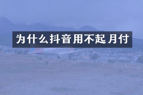 为什么抖音用不起月付