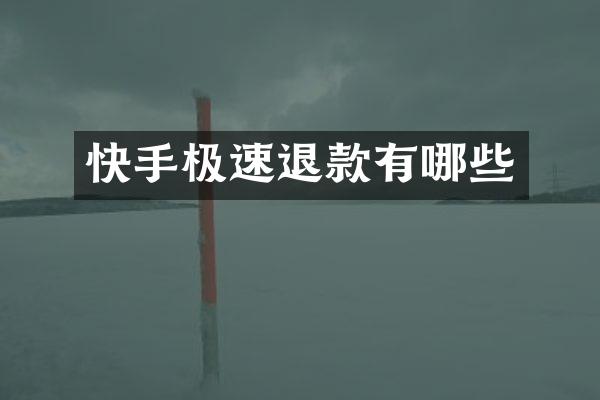 快手极速退款有哪些