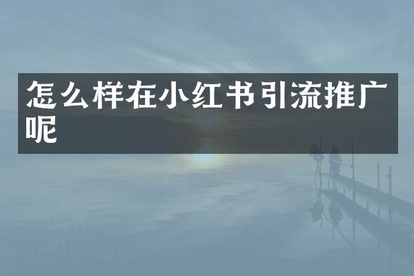 怎么样在小红书引流推广呢