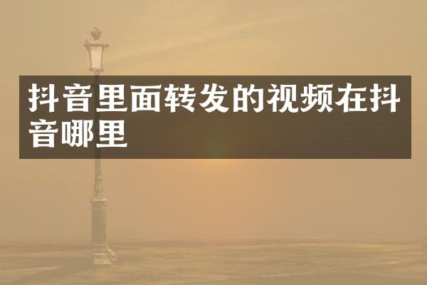 抖音里面转发的视频在抖音哪里