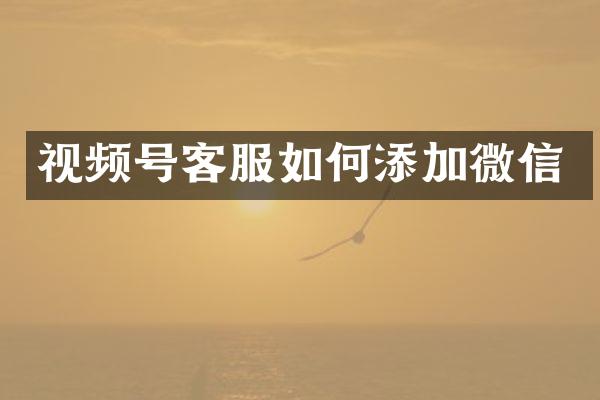 视频号客服如何添加微信