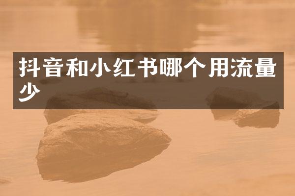 抖音和小红书哪个用流量少