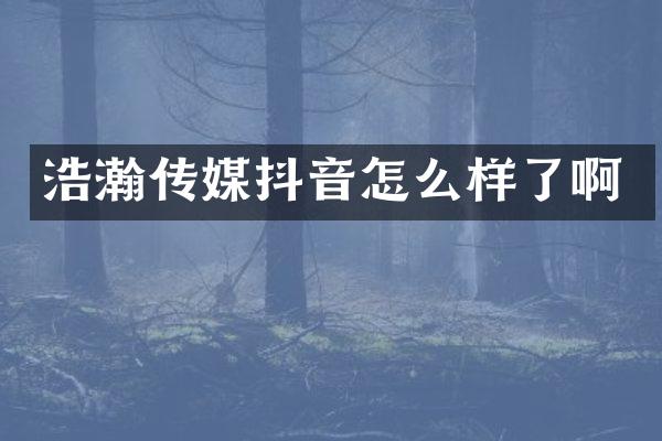 浩瀚传媒抖音怎么样了啊